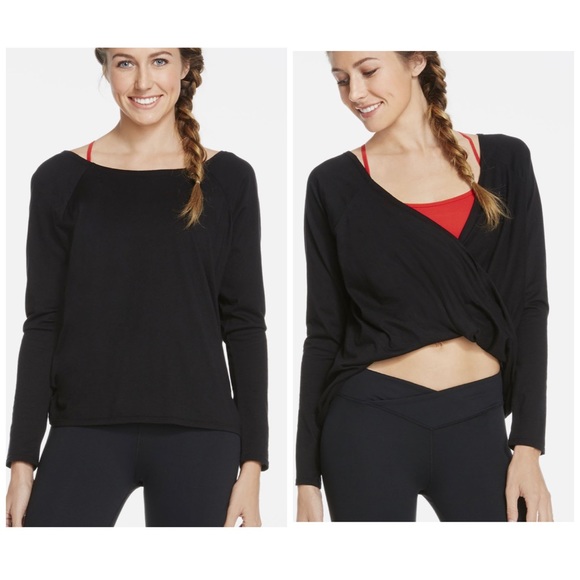 Fabletics Switch Back Tee Sz Large Black Open Back - Picture 3 of 9